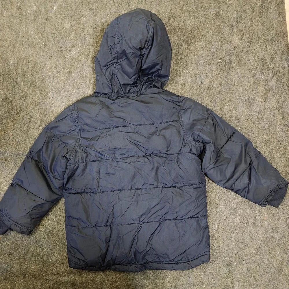 Old Navy Frost Free Black Puffer Jacket Blue Lining Hooded Coat Boys 5T